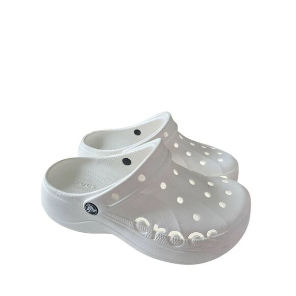 Crocs White Womens 8 White Baya Clog Platform - Picture 2 of 8